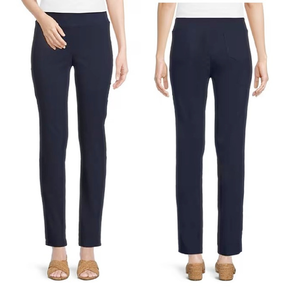 J. McLaughlin Masie Slim tapered Leg Stretch Pull-On Pants Size 12 Navy Blue - Picture 1 of 8
